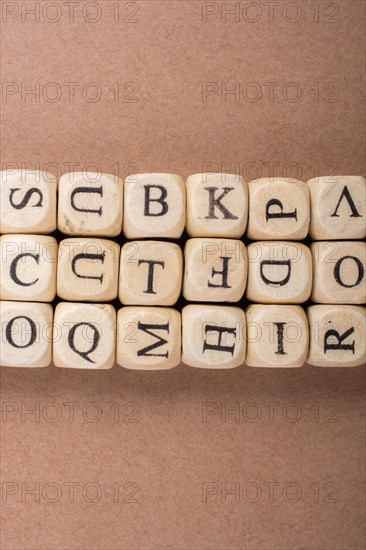 Letter cubes of Alphabet made of wood