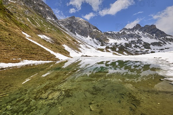 Zaunersee with reflection of the mountains