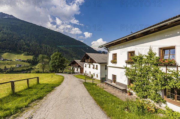 Typical residential houses in Neustift im Stubai Valley