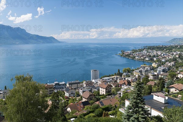 View of Montreux and Lake Geneva