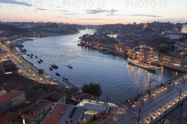 City view at dusk