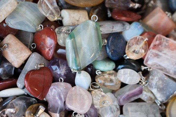 Set of natural mineral gemstones of a certain type
