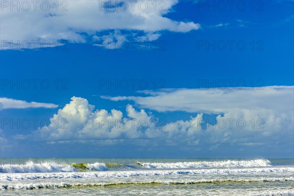 Waves in the vividly colored sea