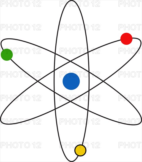 Nucleus atom icon vector on white