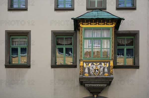 Balcony decorated with gold and angels