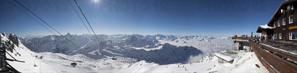 Nebelhornbahn Panorama Winter Alps Oberstdorf Germany