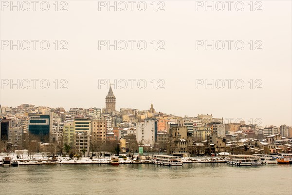 View of the Galata Tower from the Golden Horn of Istanbul