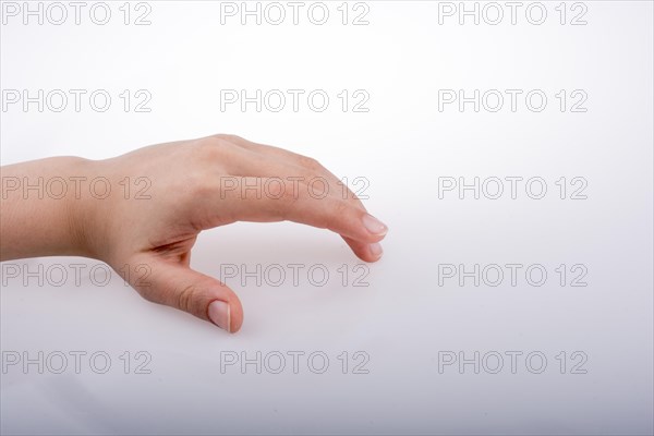 Hand holding on a white background