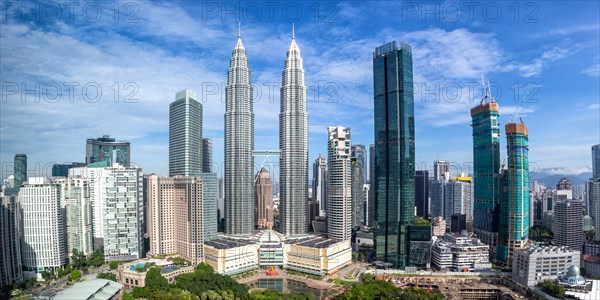 Petronas Twin Towers Skyscrapers KLCC Skyline Panorama of Kuala Lumpur