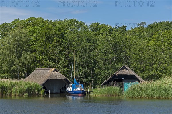 Thatched boat houses