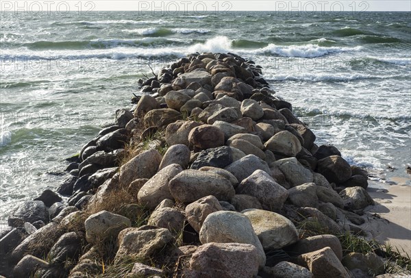 Stone pier as protection against beach erosion in Loederup