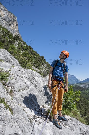 Climber on the rope