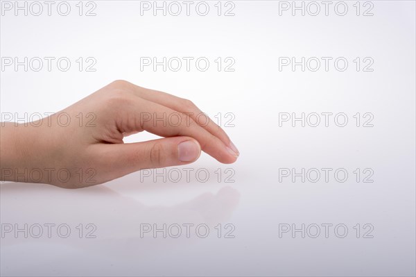 Hand holding on a white background