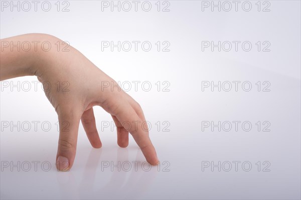 Hand holding on a white background