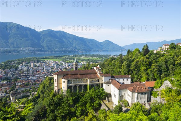 Madonna del Sasso over City of Locarno in Switzerland