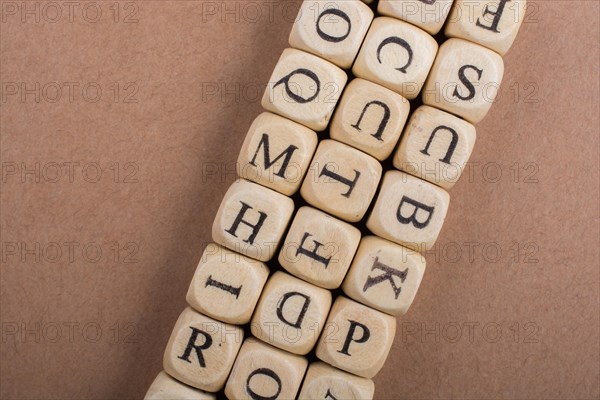 Letter cubes of Alphabet made of wood