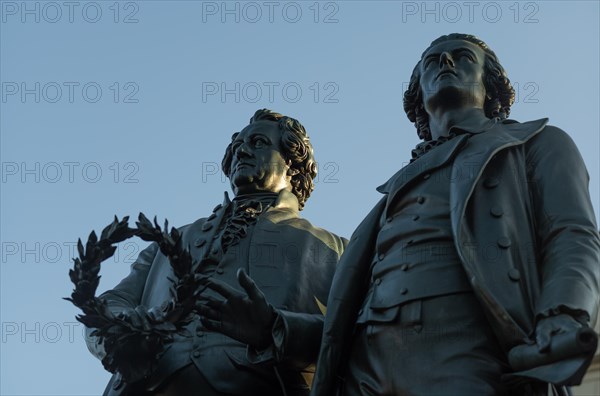 Double statue Goethe-Schiller monument by Ernst Rietschel