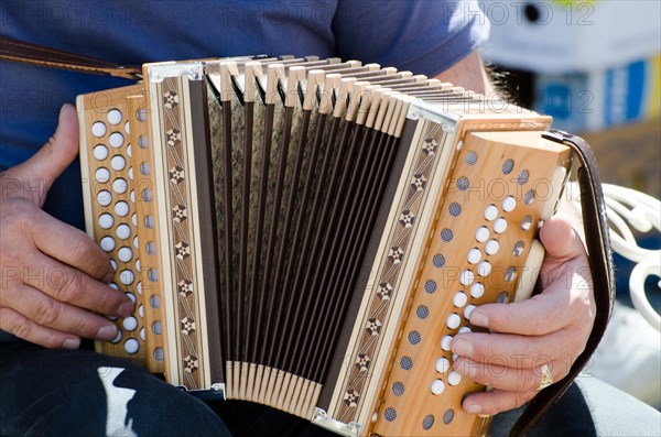 Man Playing on an Accordion