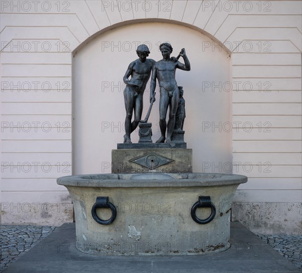 Ildefonso Fountain with two youths in front of the Yellow Castle at the Neue Wache