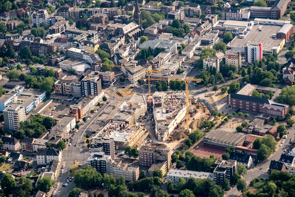 New construction of the Hertener Hoefe shopping centre on Kaiserstrasse. North Rhine-Westphalia