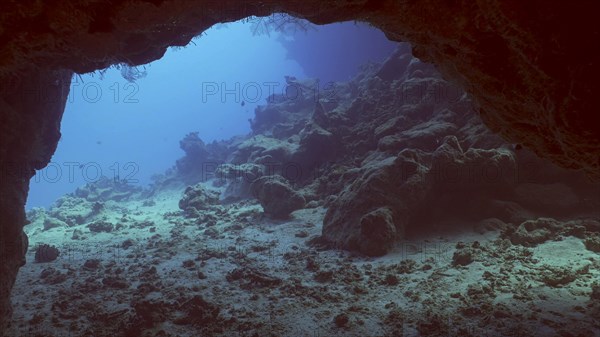 Coral caves on sunny day in bright sunlight