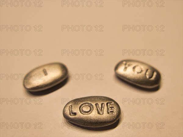 Stones with inscription I Love You