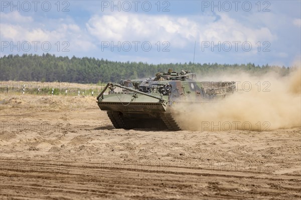 Armoured Recovery Vehicle 3 Buffalo during exercise GRIFFIN STORM in Pabrade. Pabrade