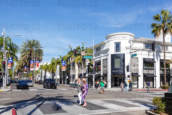 Rodeo Drive Luxury Shopping Street in Beverly Hills Los Angeles