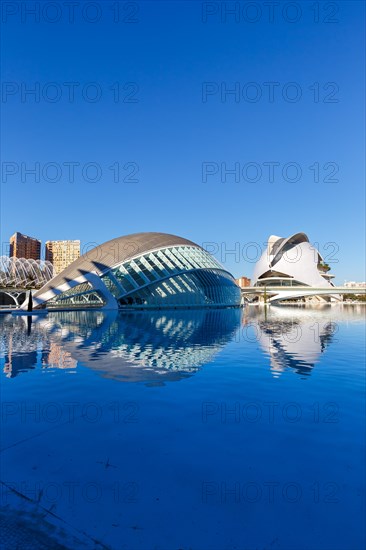 Ciutat de les Arts i les Ciencies modern architecture by Santiago Calatrava in Valencia