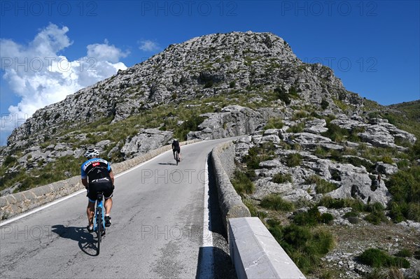 The winding road from Sa Calobra to Coll dels Reis in the Tramuntana Mountains