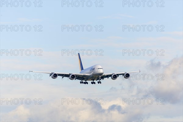 Lufthansa Airbus A 380-800 on approach