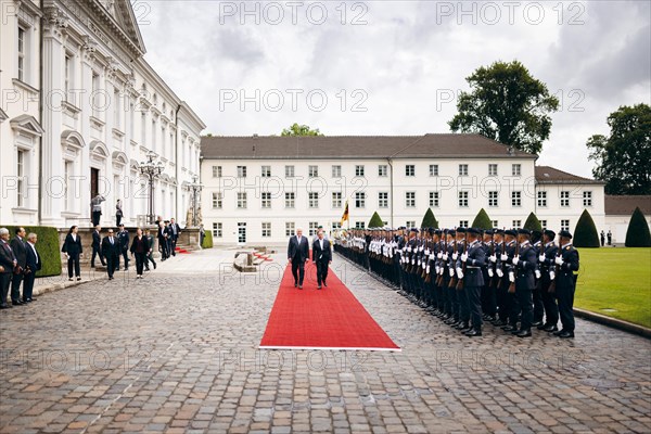 Federal President Frank-Walter Steinmeier receives Gustavo Petro President of Colombia at Bellevue Palace with Military Honours. 16.06.2023.