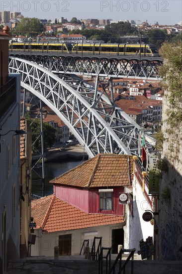 Picturesque alley with steep stairs