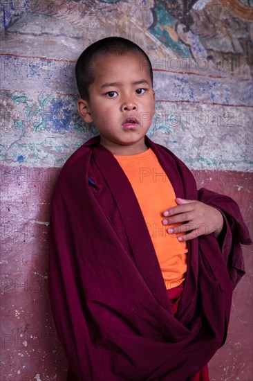 A young monk at Thiksey Monastery