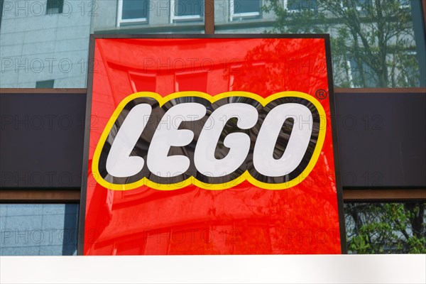 Shop of the toy brand Lego with logo at Koenigstrasse in Stuttgart