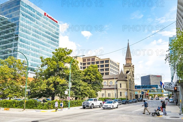 Calton St. with St. Mary's Cthedral in Downtown Winnipeg