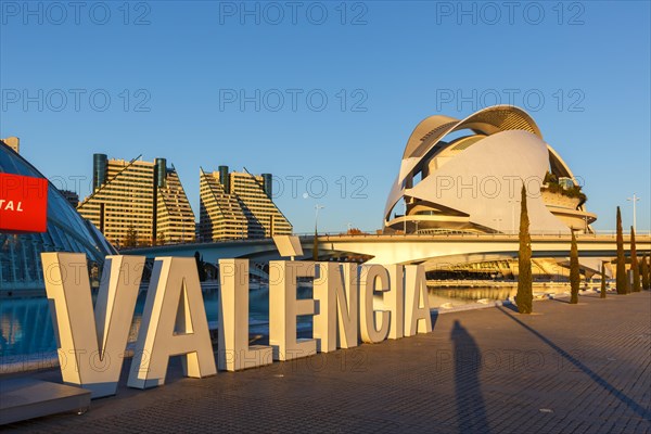 Ciutat de les Arts i les Ciencies modern architecture by Santiago Calatrava in Valencia