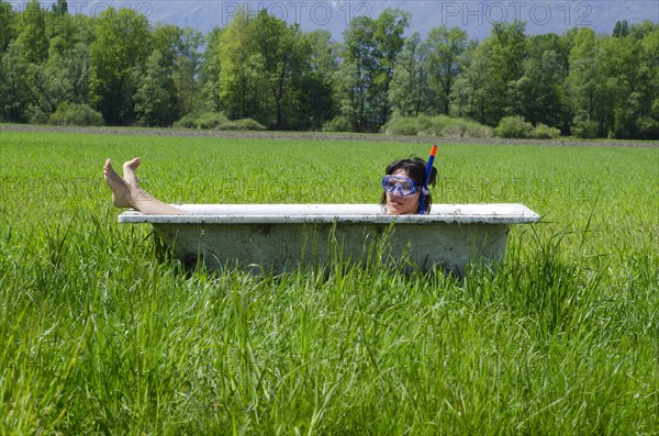 Woman in a bathtub