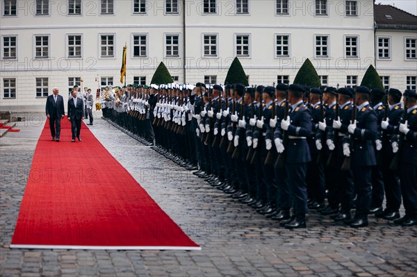 Federal President Frank-Walter Steinmeier receives Gustavo Petro President of Colombia at Bellevue Palace with Military Honours. 16.06.2023.