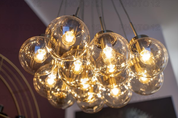 Lamps with LED globes in a living room