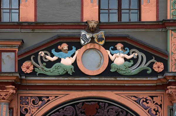 Detail with figures and ornaments at the historical Cranach House