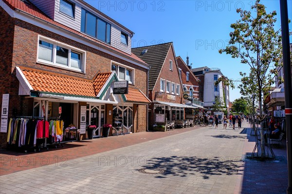 Shopping street on the North Sea island of Langeoog