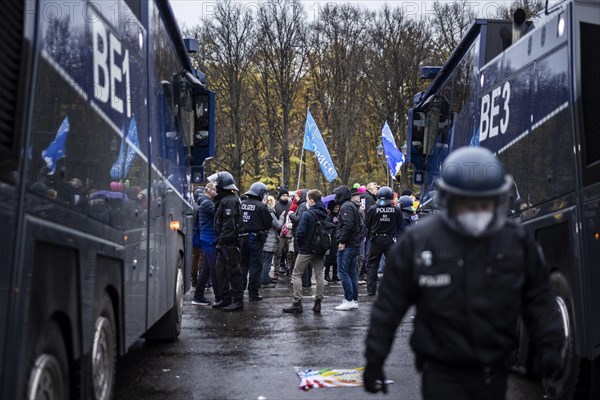 Police action against the demonstration against the reformed Infection Protection Act by Corona sceptics