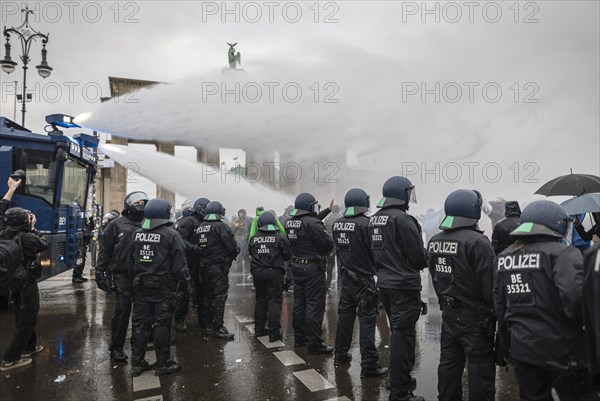 Police action against the demonstration against the reformed Infection Protection Act by Corona sceptics