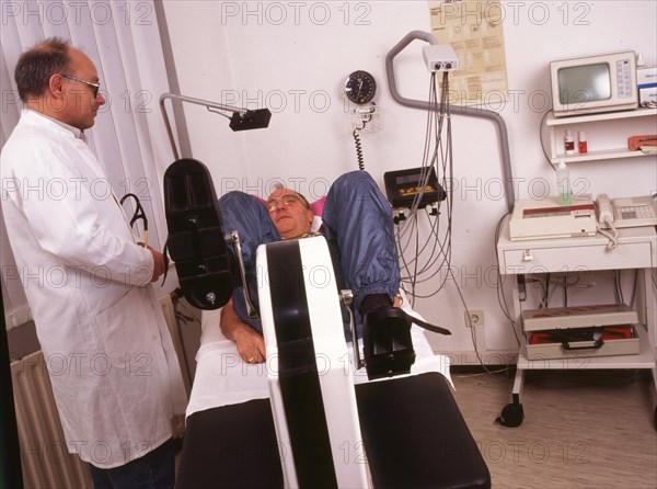 A stress ECG is performed on a patient in a cardiology practice in Iserlohn