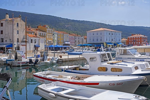 Fishing boats docked in the harbour