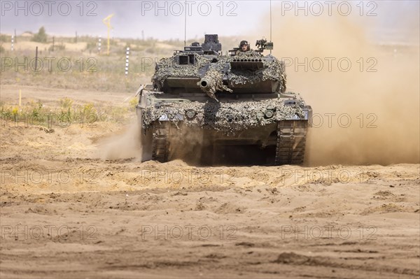 A Leopard tank 2A6 during exercise GRIFFIN STORM in Pabrade. Pabrade