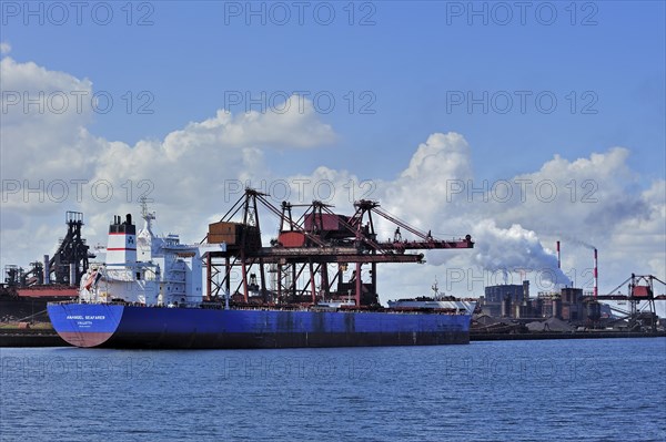 Ship being loaded in the industry port at Dunkirk
