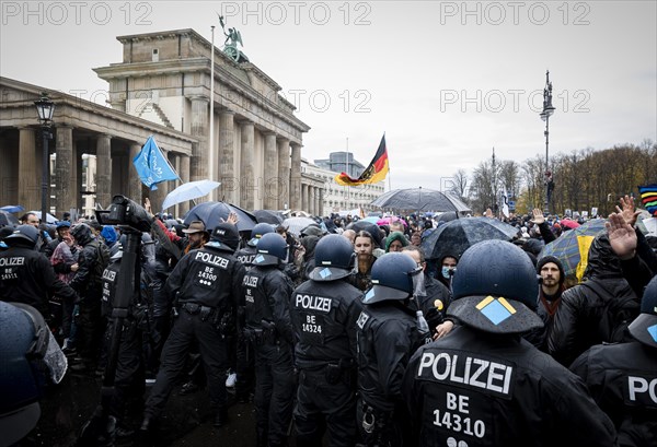 Police action against the demonstration against the reformed Infection Protection Act by Corona sceptics