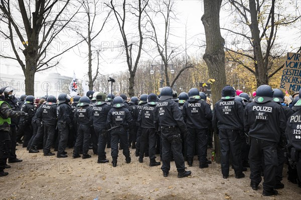 Police action against the demonstration against the reformed Infection Protection Act by Corona sceptics